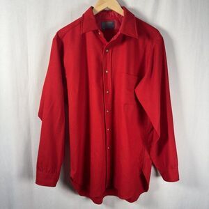 VTG 70’s Pendleton Men’s Large Wool Button Up Shirt Red